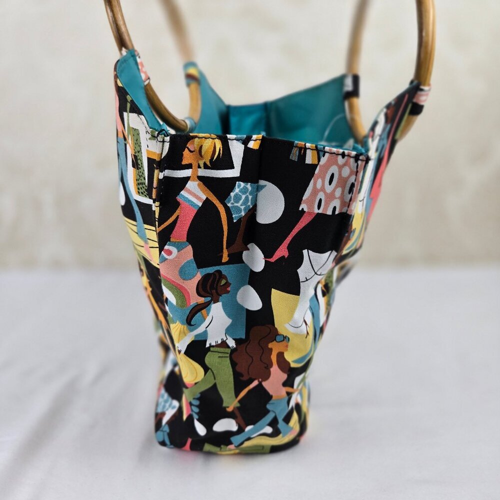 Vintage Neiman Marcus Shopping Bag Tote Retro Diva Print Colorful Artsy Funky — image 5 of 8